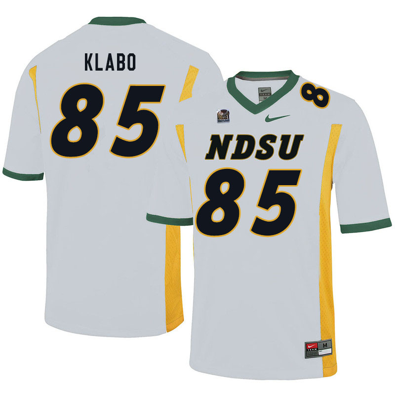 Men #85 Jaden Klabo North Dakota State Bison College Football Jerseys Sale-White